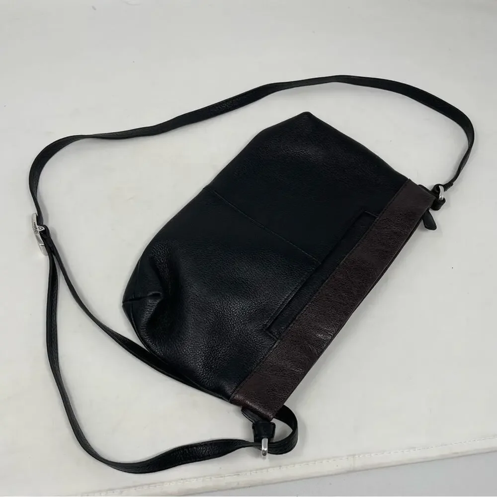 Brighton Brown Black Woven Bow Detail Crossbody Bag